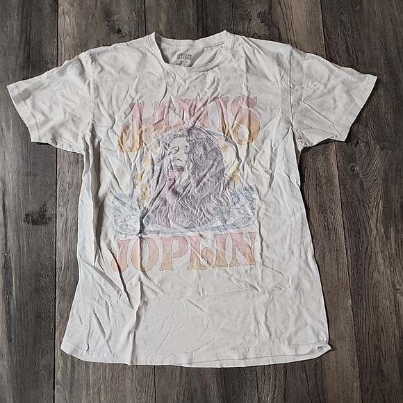 Janis Joplin Shirt Womens Size M White Blues Music Rock Concert Tee - Picture 1 of 5
